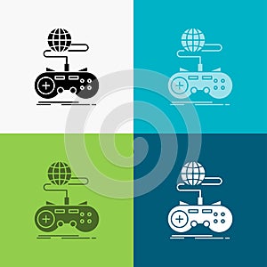 Game, gaming, internet, multiplayer, online Icon Over Various Background. glyph style design, designed for web and app. Eps 10