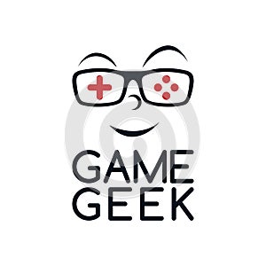 game geek gaming freak logo logotype theme cartoon face