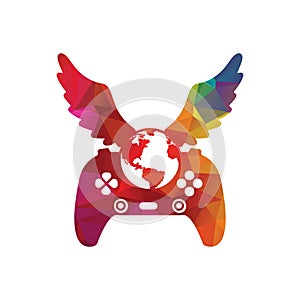 Game globe logo Icon design. online gamer world logo.