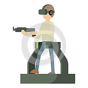 Game gun icon, cartoon style