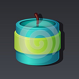 Game icon of candle in cartoon style. Bright design for app user interface. Candle of magic, spell, call, witchcraft