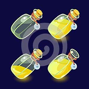 Game icon of magic elixir.