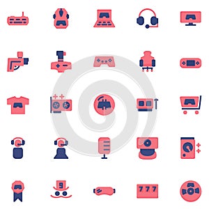 Game icon set design flat style