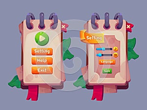 Game interface menu design