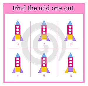 A game for kids. Find the odd one out. Printable worksheet.