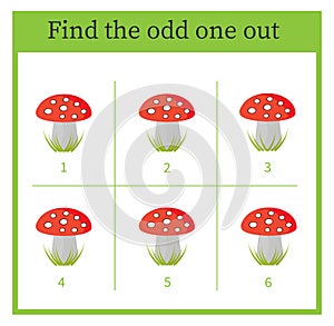 A game for kids. Find the odd one out. Vector illustration