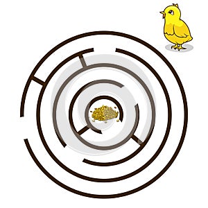 Game labyrinth find a way chicken baby vector