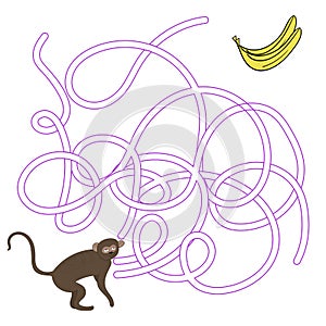 Game labyrinth find a way vervet ape vector