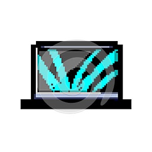 game laptop gaming game pixel art vector illustration