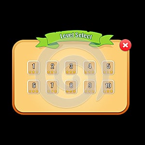 Game levels ui vector elements