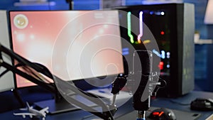 Game is loading on display of RGB professional powerful computer