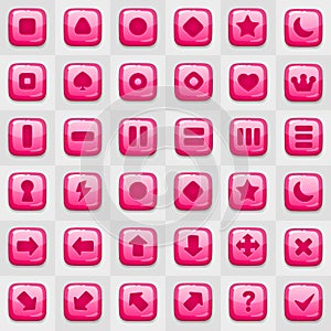 Game match icon. Square shape set in different colors.