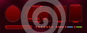 Game menu interface ui elements, buttons, bars set