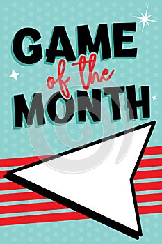 Game of the Month Sign, Poster Template, Retro Styled Signage for Schools, Businesses and More