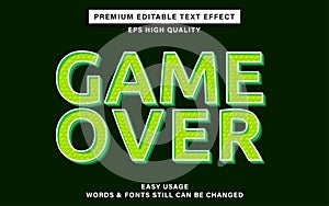 Game over editable text effect
