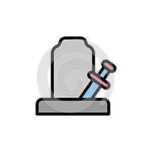 Game over, grave icon. Simple color with outline vector elements of video game icons for ui and ux, website or mobile application