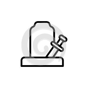 Game over, grave icon. Simple line, outline vector elements of video game icons for ui and ux, website or mobile application