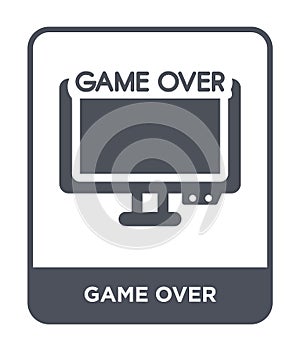 game over icon in trendy design style. game over icon isolated on white background. game over vector icon simple and modern flat