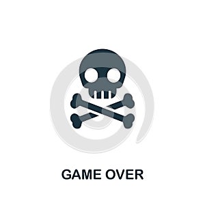 Game Over icon from video games collection. Simple line Game Over icon for templates, web design and infographics