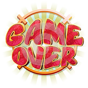 Game over message in vector cartoon style