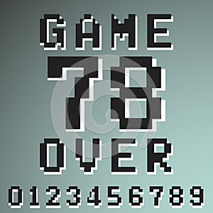 Game over numbers vintage t-shirt stamp