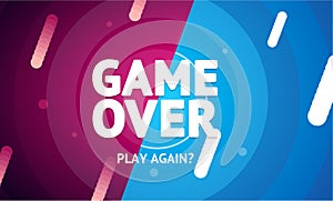 Game Over or Play Again Concept Banner Card. Vector