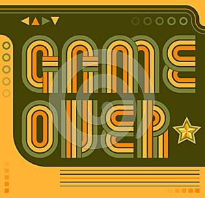 Game Over screen eighties video games style