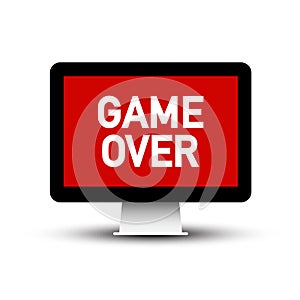 Game Over Text on Computer Screen