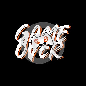 Game over typography with grunge style design