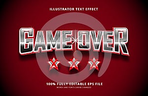 Game over Vector text effect