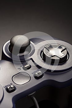 Game pad video controller, gamepad with sticks and buttons, Close Up