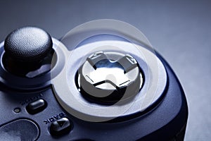 Game pad video controller, gamepad with sticks and buttons, Close Up