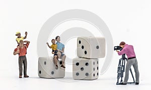 Game Parchis, miniature figures photo