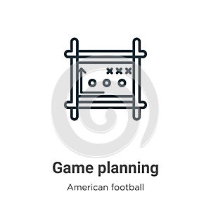 Game planning outline vector icon. Thin line black game planning icon, flat vector simple element illustration from editable