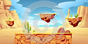 Game platform cartoon desert landscape, ui design