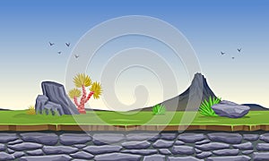 Game Platform Seamless 2D Background Design