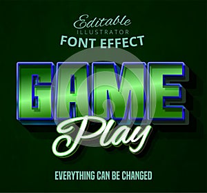 Game play text, editable font effect