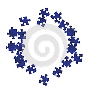 Game riddle jigsaw puzzle dark blue pieces vector