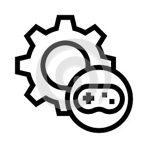 Game Setting vector line icon