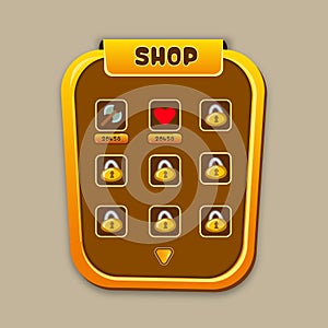 Game shop ui vector elements design