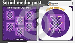 Game social media post identical shapes