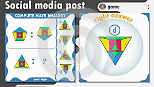 Game social media post  shape analogy