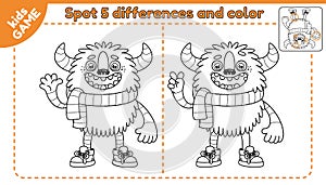 Game spot differences and color cartoon monster-2