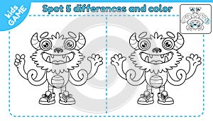 Game spot differences and color cartoon monster-5