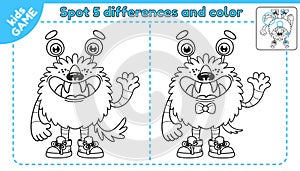 Game spot differences and color cartoon monster-6