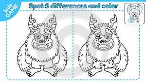 Game spot differences and color cartoon monster-7