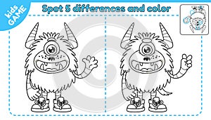 Game spot differences and color cartoon monster-8