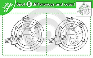 Game Spot differences with planet Earth in space