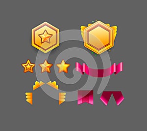 Game star vector constructor. Collection icon design for game, ui, banner, design for app, interface, gui development