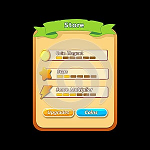 Game store ui vector elements design
